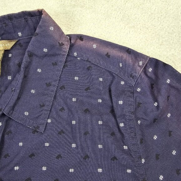 Bit and Bridle Shirt Womens Large Button Down Navy Blue Horse Equestrian Ranch - Picture 2 of 13